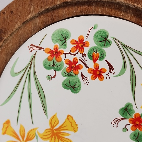 Vintage Mid Century Modern Wood Cheese Charcuterie Board - Retro ceramic tile - Picture 16 of 16